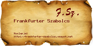 Frankfurter Szabolcs névjegykártya